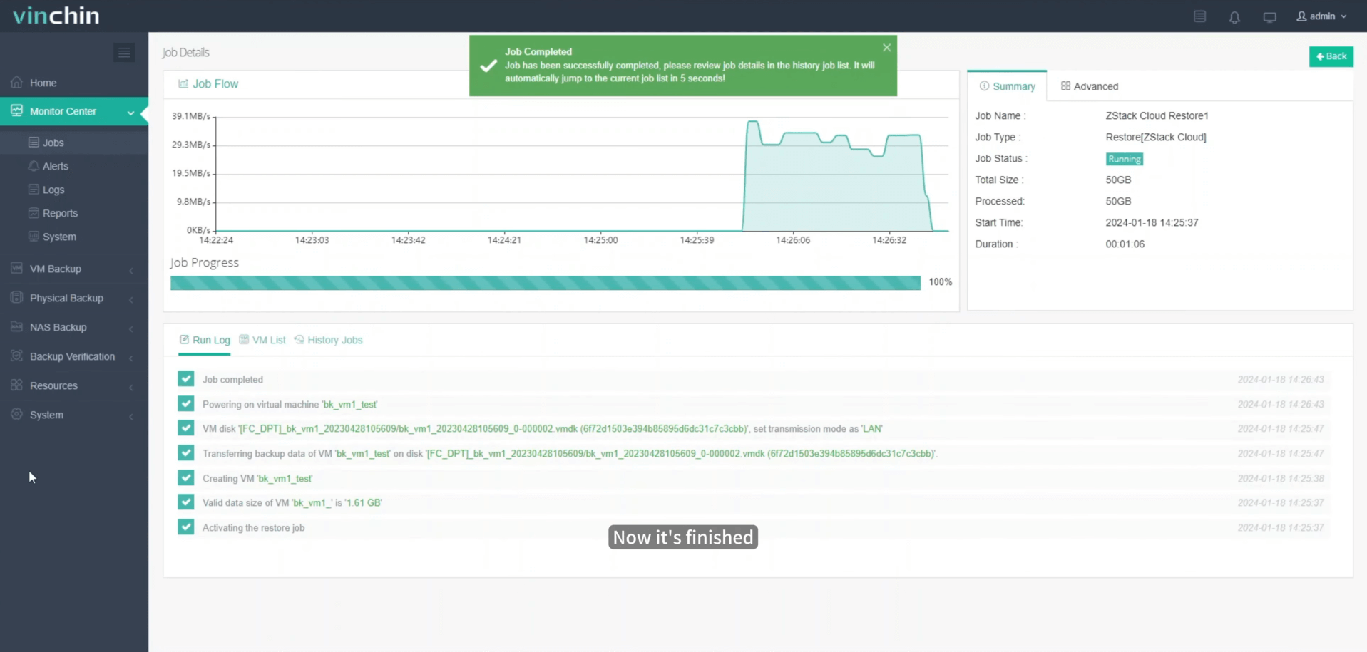 check the job progress